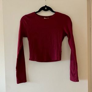 Red cropped long sleeve